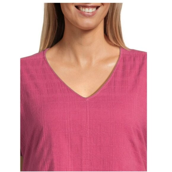 Terra & Sky Women's Plus Dolman Swing Dress, Rosiest Roughe - Picture 4 of 5